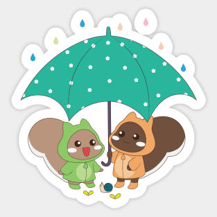 Squirrel Rainy day Sticker